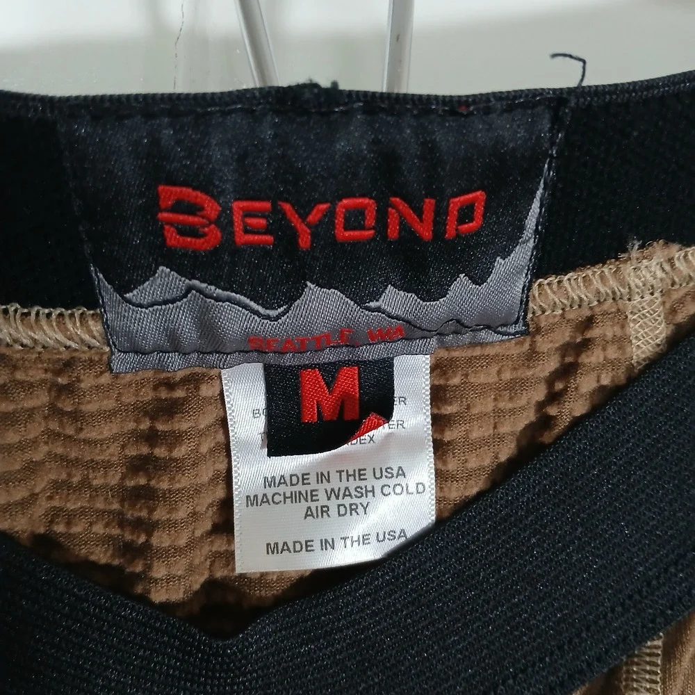Beyond Clothing Base Layer Pants Mens Medium Brown Grid Fleece Thermal Leggings
